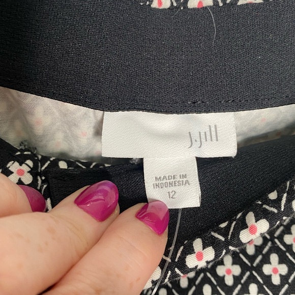 J.Jill NWT Floral Daisy Geometric Print Crop Pants Women’s Size 12 - Picture 3 of 5